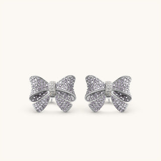 Amora Sparkling Lavender Bow Earring