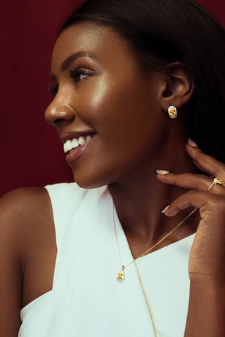 Lena Citrine Stud Earring