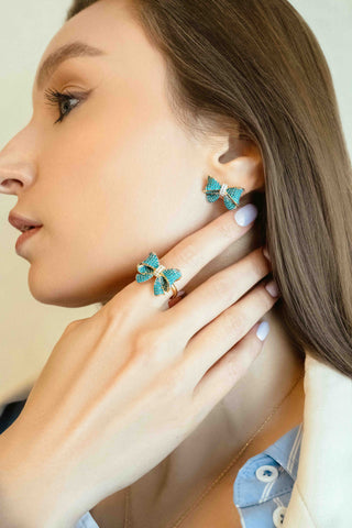 Amora Sparkling Paraiba Bow Earring