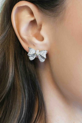 Amora Sparkling Lavender Bow Earring