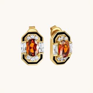 Lena Garnet Stud Earring