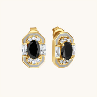 Lena Black Onyx Stud Earring