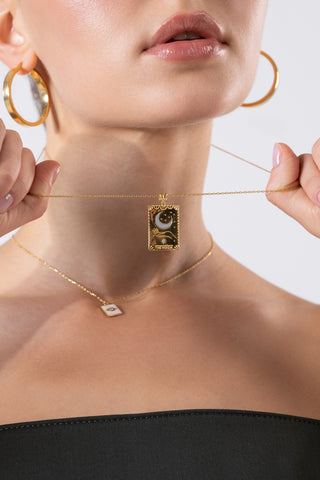 The Moon Tarot Gold Vermeil Necklace - Gold Vermeil Necklaces - Womuse | Fine Jewelry