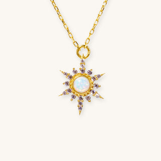 Sunstar White Opal Necklace
