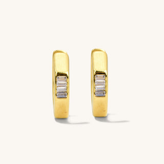 Hexagon Hoop Zircon Earrings