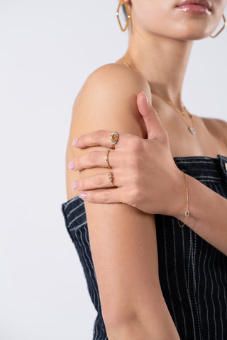 Lena Citrine 24K Gold Vermeil Bracelet Anklet - Gold Vermeil Bracelet & Anklet - Womuse | Fine Jewelry