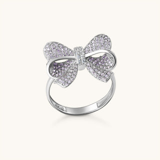 Amora Sparkling Lavender Bow Ring