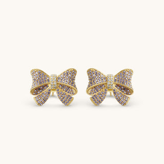 Amora Sparkling Purple Bow Earring