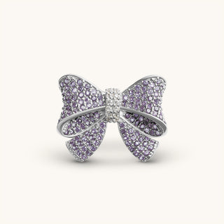 Amora Sparkling Purple Bow Ring