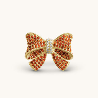 Amora Sparkling Garnet Bow Ring