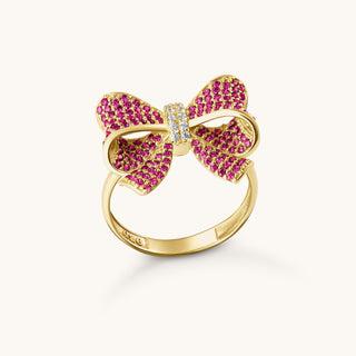Amora Sparkling Ruby Bow Ring