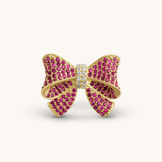 Amora Sparkling Ruby Bow Ring