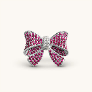 Amora Sparkling Ruby Bow Ring