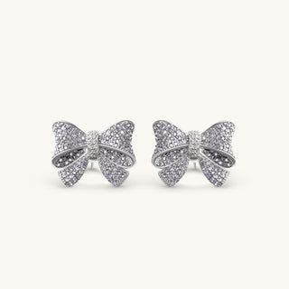 Amora Sparkling Lavender Bow Earring
