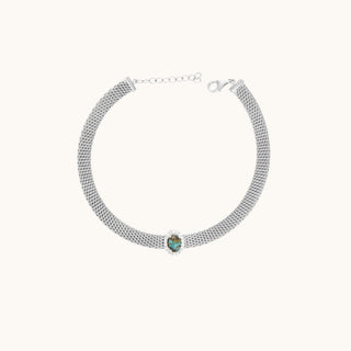 Turquoise Mesh Bracelet, Oval-Cut