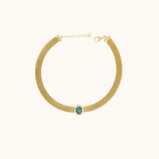 Turquoise Mesh Bracelet, Oval-Cut