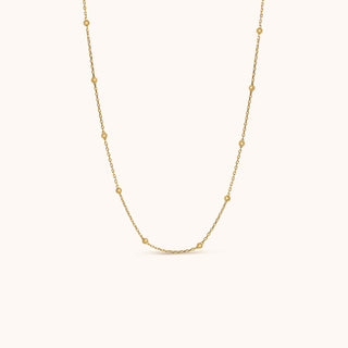 Necklace in gold-plated sterling silver, front view