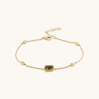 Bracelet in gold-plated sterling silver with champagne yellow Diaspore, front view