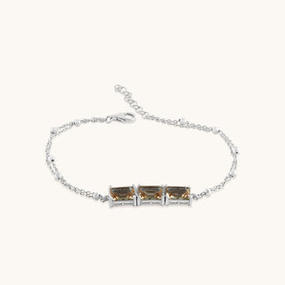 Bracelet in sterling silver with champagne yellow Diaspore, front view