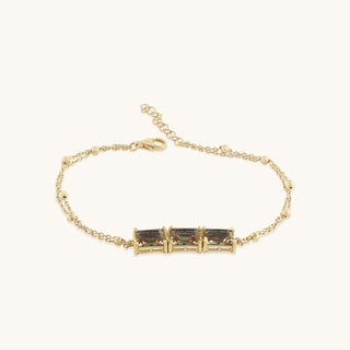Bracelet in gold-plated sterling silver with champagne yellow Diaspore, front view