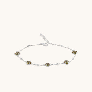 Bracelet in sterling silver with champagne yellow Diaspore, front view