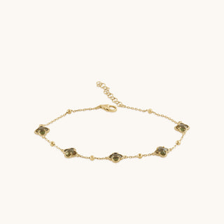 Bracelet in gold-plated sterling silver with champagne yellow Diaspore, front view