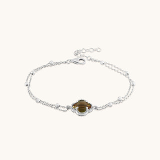 Bracelet in sterling silver with champagne yellow Diaspore, front view