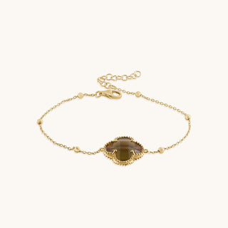 Bracelet in gold-plated sterling silver with champagne yellow Diaspore, front view