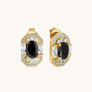 Lena Black Onyx Stud Earring