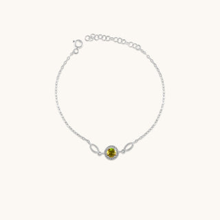 Bracelet in sterling silver with champagne yellow Diaspore, front view