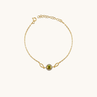 Bracelet in gold-plated sterling silver with champagne yellow Diaspore, front view