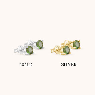 Earring in sterling silver, side view