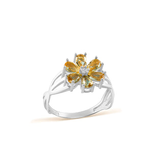 Ring in sterling silver with champagne yellow Diaspore, side view