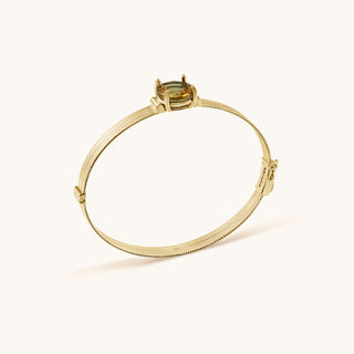 Bangle in gold-plated sterling silver with champagne yellow Diaspore, side view