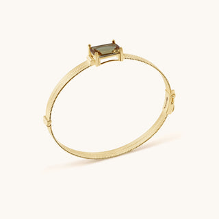 Bangle in gold-plated sterling silver with champagne yellow Diaspore, side view