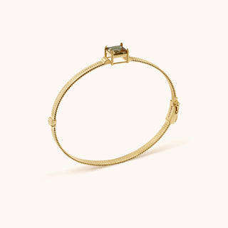 Bangle in gold-plated sterling silver with champagne yellow Diaspore, side view