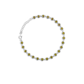 Bracelet in sterling silver with champagne yellow Diaspore, front view