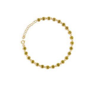 Bracelet in gold-plated sterling silver with champagne yellow Diaspore, front view