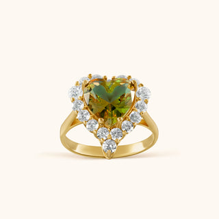 Ring in gold-plated sterling silver with champagne yellow Diaspore, side view
