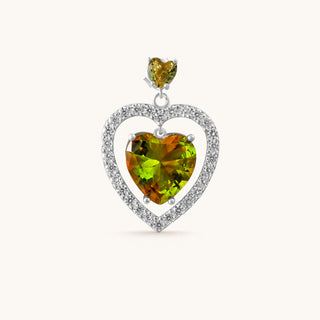 Earring in sterling silver with champagne yellow Diaspore, front view