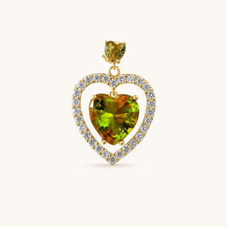 Earring in gold-plated sterling silver with champagne yellow Diaspore, front view