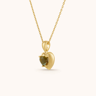 Necklace in gold-plated sterling silver with champagne yellow Diaspore, side view