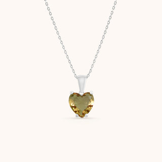 Necklace in sterling silver with champagne yellow Diaspore, front view
