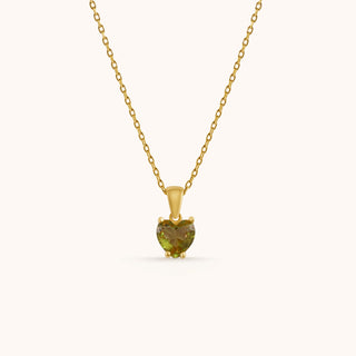 Necklace in gold-plated sterling silver with champagne yellow Diaspore, front view