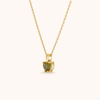 Necklace in gold-plated sterling silver with champagne yellow Diaspore, side view