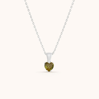 Necklace in sterling silver with champagne yellow Diaspore, front view