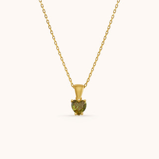Necklace in gold-plated sterling silver with champagne yellow Diaspore, front view