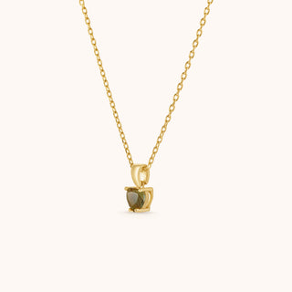 Necklace in gold-plated sterling silver with champagne yellow Diaspore, side view