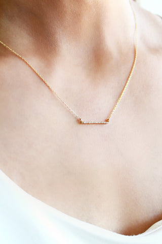 14K Gold Diamonds Line Necklace