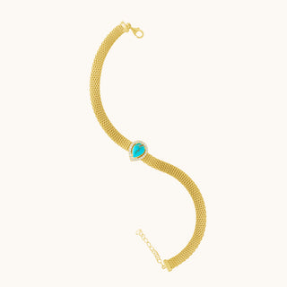 Turquoise Mesh Bracelet, Pear-Cut